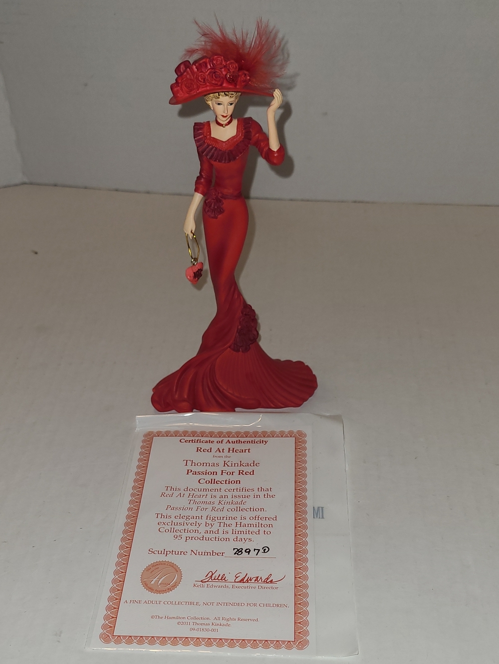 Thomas Kinkade Passion for Red Collection Read at Heart Figure 2011